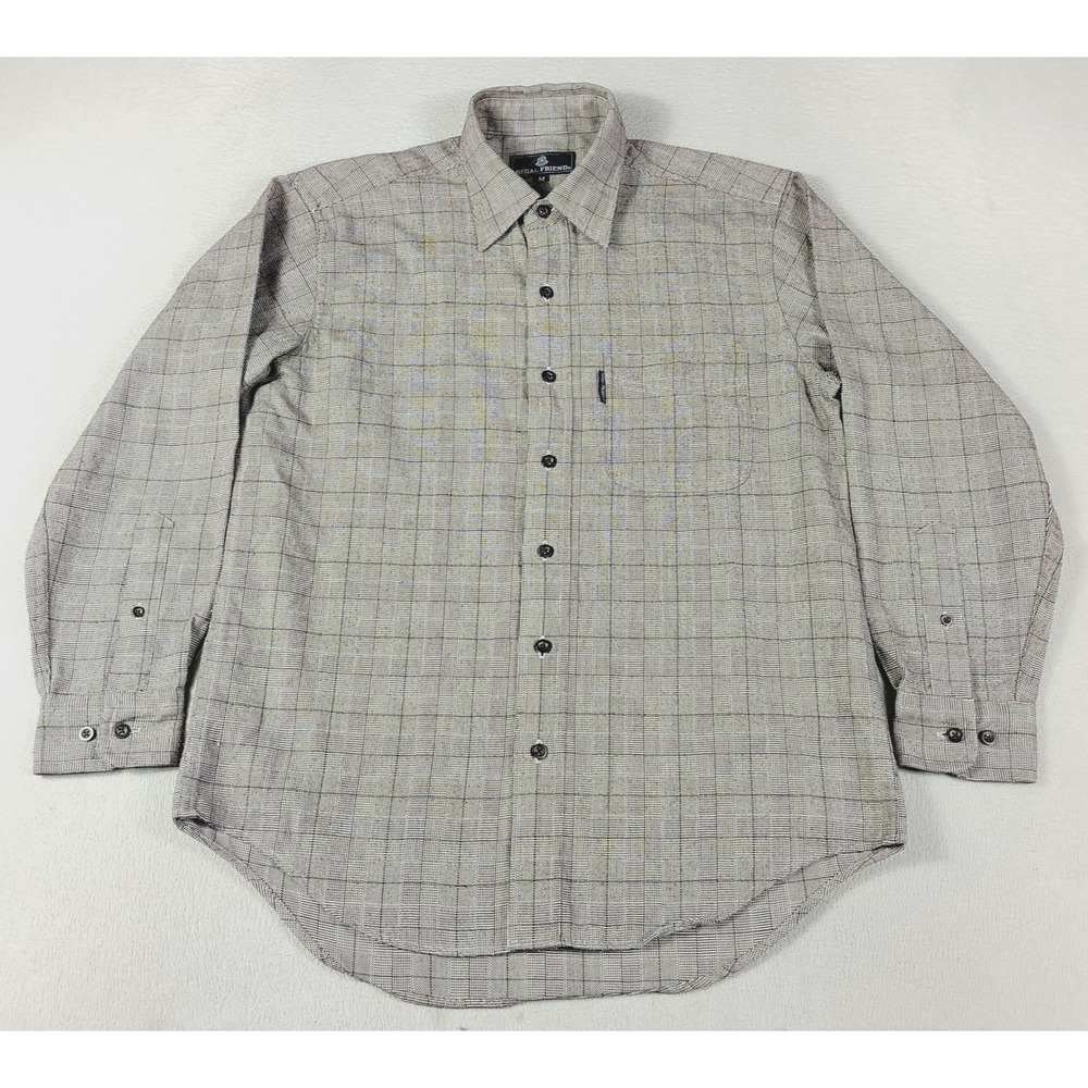 Regal Friend Shirt Mens Medium Brown Plaid Long Sleeve Button Up Casual Office